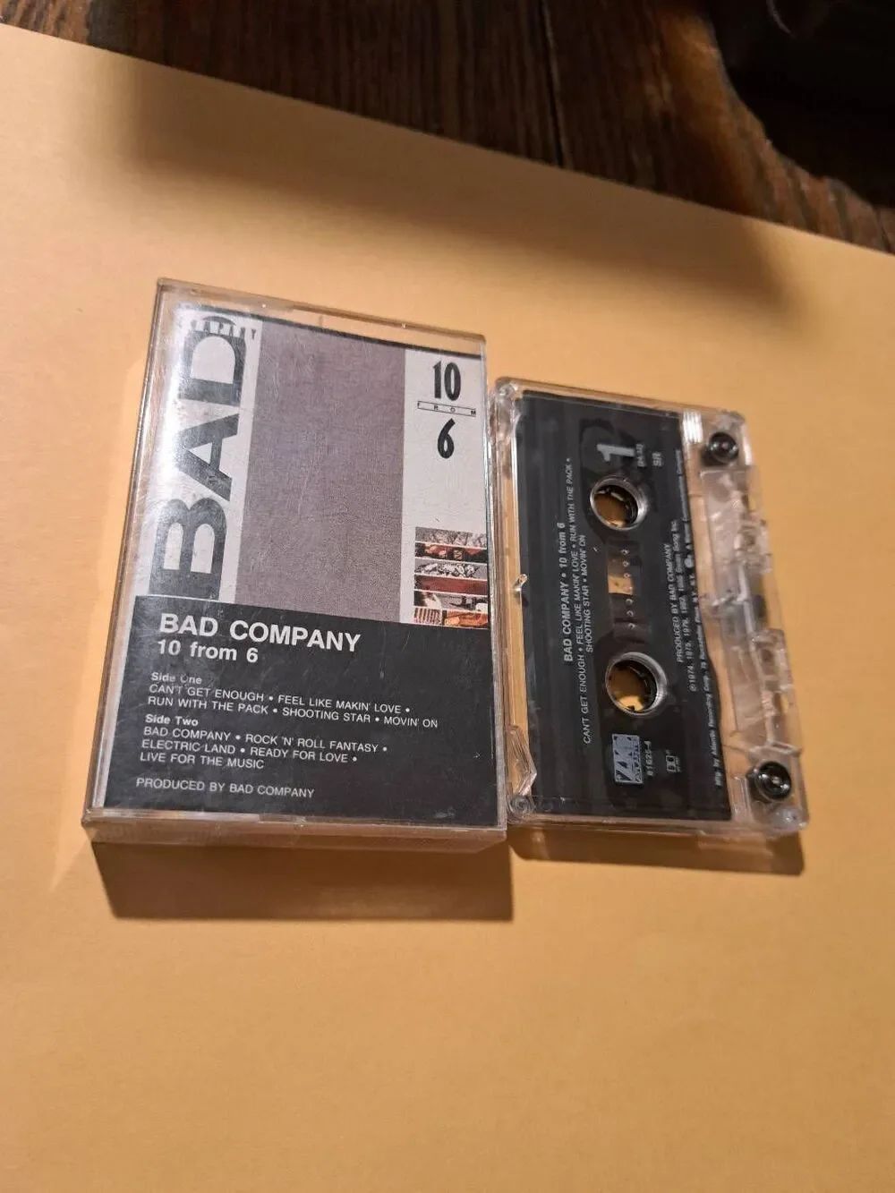 Vintage 1985 Bad Company 10 From 6 Cassette Atlantic Records Case Cover